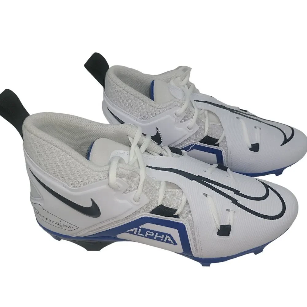 Nike Alpha Menace Pro 3 Football Cleats White/Black/Blue CT6649-101 Men’s 11.5